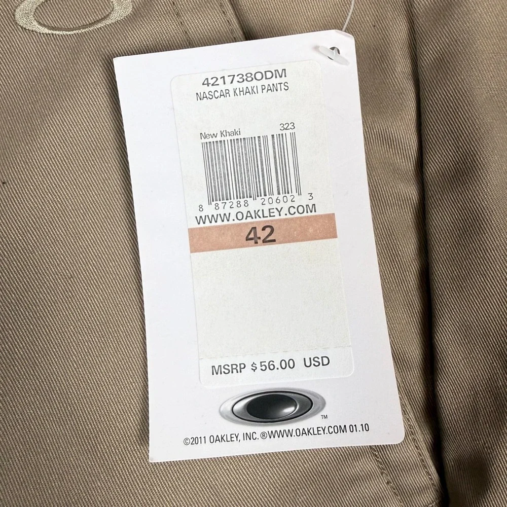 Oakley Mens Nascar Khaki Pants 421738ODM New Khaki Size 42 NWT